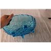 Image 4 : Large Blue Glass Candy Dish Footed