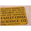 Image 3 : Hartford Fire Insurance Tin Sign