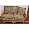Image 1 : Wicker Love Seat with Cushions 52" Long