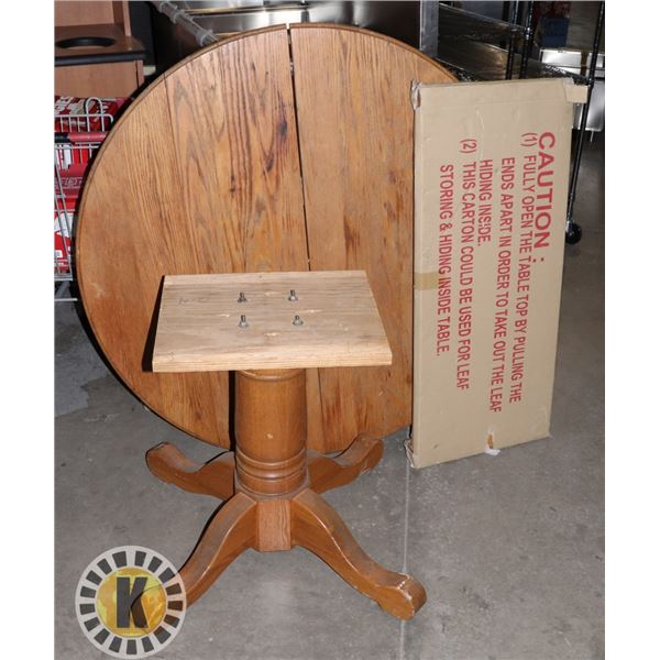 ESTATE WOOD ROUND TOP TABLE WITH LEAF