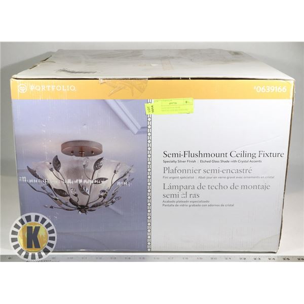 PORTFOLIO 0639166 SEMI FLUSH MOUNT CEILING FIXTURE