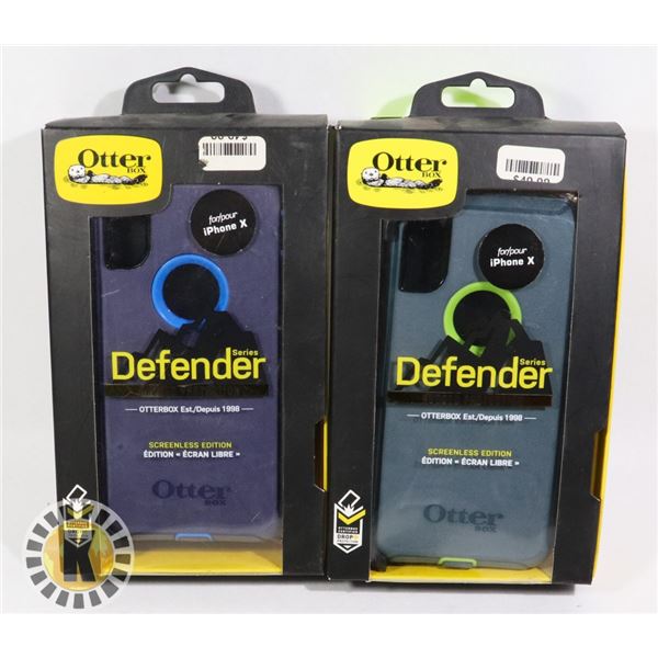 LOT OF TWO NEW IPHONE X OTTER HEAVY DUTY CASES W/
