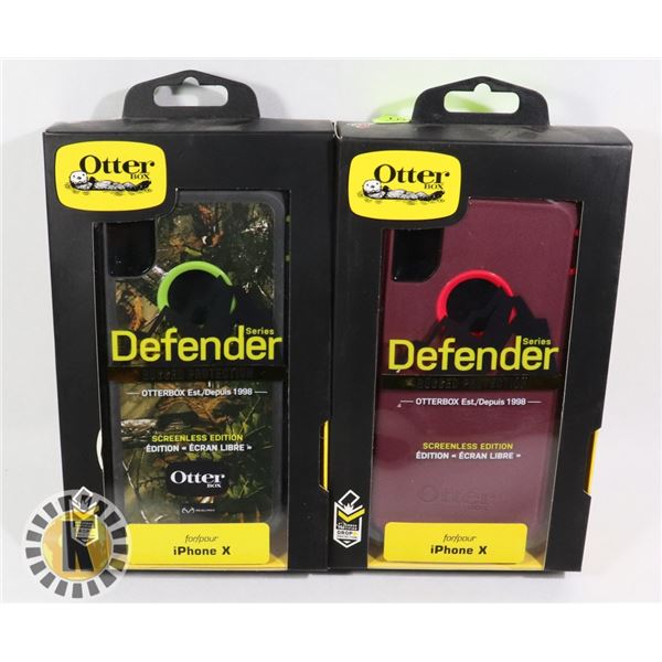 LOT OF TWO NEW IPHONE X OTTER HEAVY DUTY CASES W/