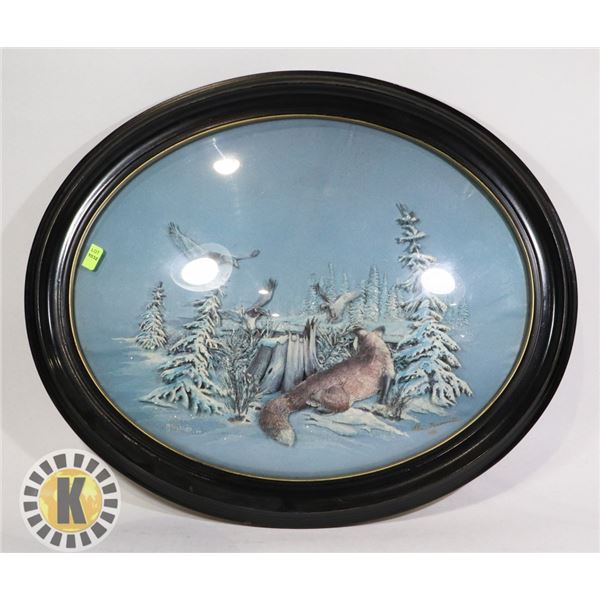 CURVED GLASS OVAL 3D ART PIECE