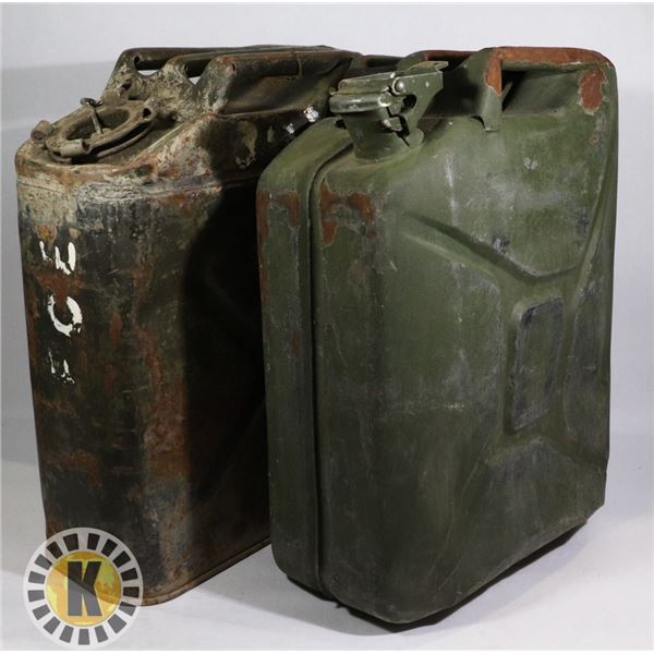 LOT OF TWO VINTAGE METAL GAS CANS