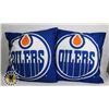 Image 1 : LOT OF TWO ONE OF A KIND OILERS PILLOWS (WASHABLE)