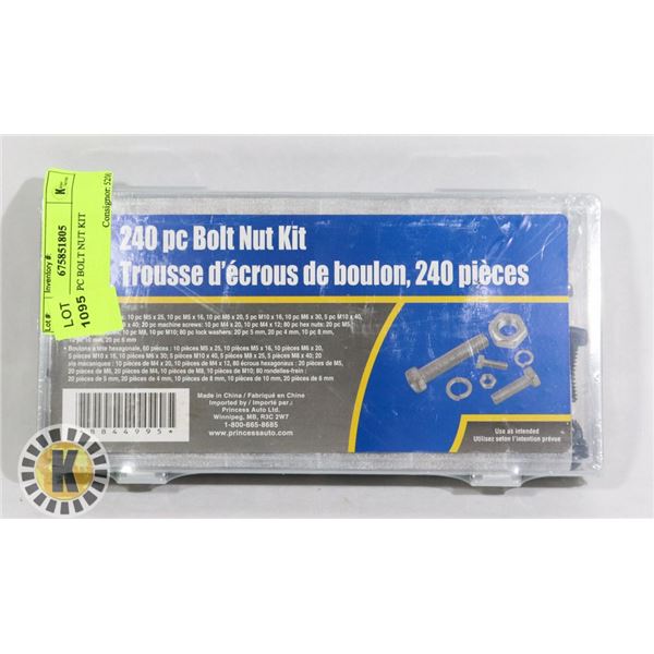 NEW 240 PC BOLT NUT KIT