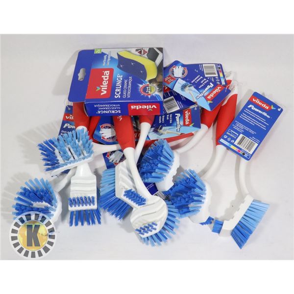 BAG OF ASSORTED VILEDA CLEANING SUPPLIES