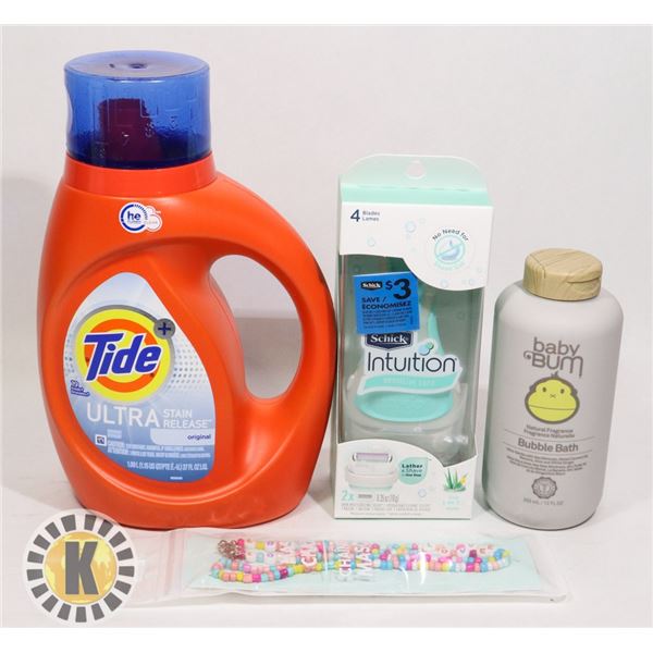 BAG OF BATH AND LAUNDRY ITEMS