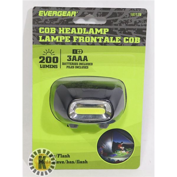 NEW COB HEADLAMP 200 LUMENS BATTERIES INCLUDED