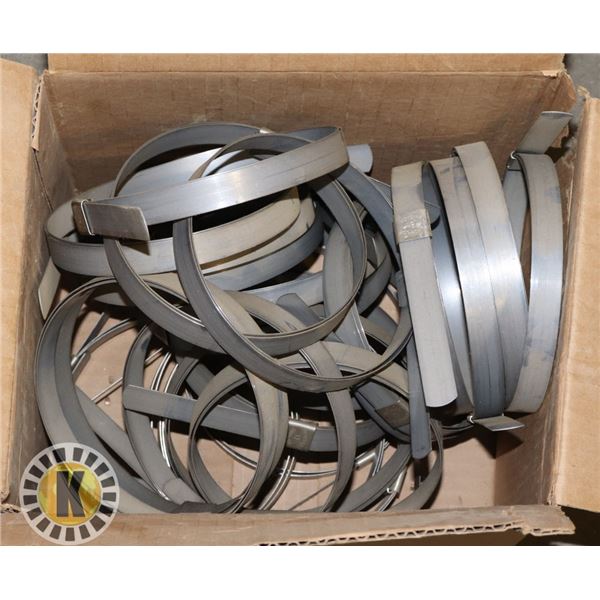 BOX OF GALVANIZED 5"X 5/8" X 0.030" PUNCH CLAMPS
