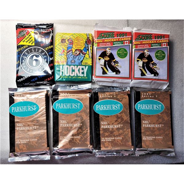 6)  LOT OF 15 FACTORY SEALED VINTAGE HOCKEY
