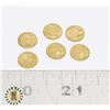 Image 1 : 15)  LOT OF 6 24 KT GOLD PLATED US MINI COINS.