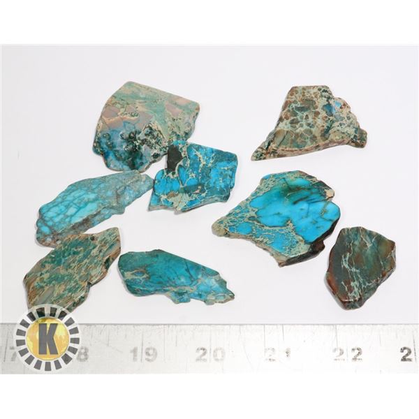 8)  LOT OF 8 TURQUOISE BLUE JASPER MINERAL