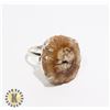 Image 1 : 12)  BROWN TONES SOLAR QUARTZ RING SET IN