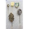 Image 1 : 14)  LOT OF 5 VINTAGE STICK PINS