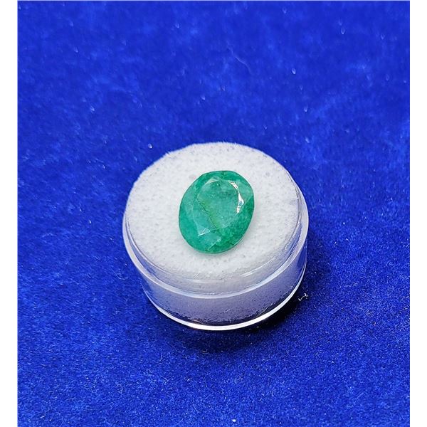 9)  NATURAL 6.5 CT FACETTED OVAL EMERALD GEMSTONE
