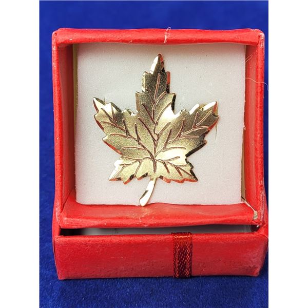 1)  STERLING SILVER CANADIAN MAPLE LEAF BROOCH.