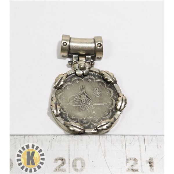 SILVER TURKISH COIN PENDANT