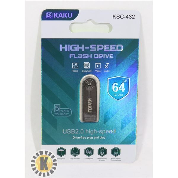 KAKU 64GB USB 2.0 HIGH SPEED FLASH DRIVE