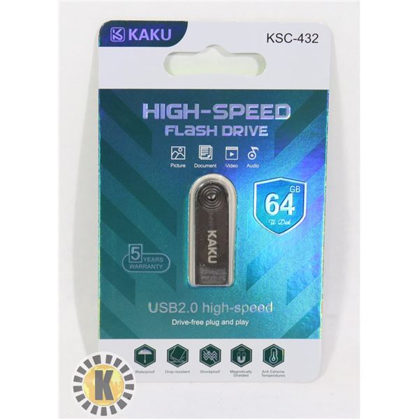 KAKU 64GB USB 2.0 HIGH SPEED FLASH DRIVE