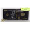 Image 1 : 3)  BLACK, GOLD & SILVER US $100.00 BANKNOTE