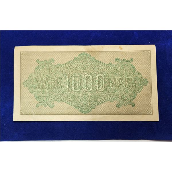 4)  GERMAN 1922 1000 MARK BANKNOTE.