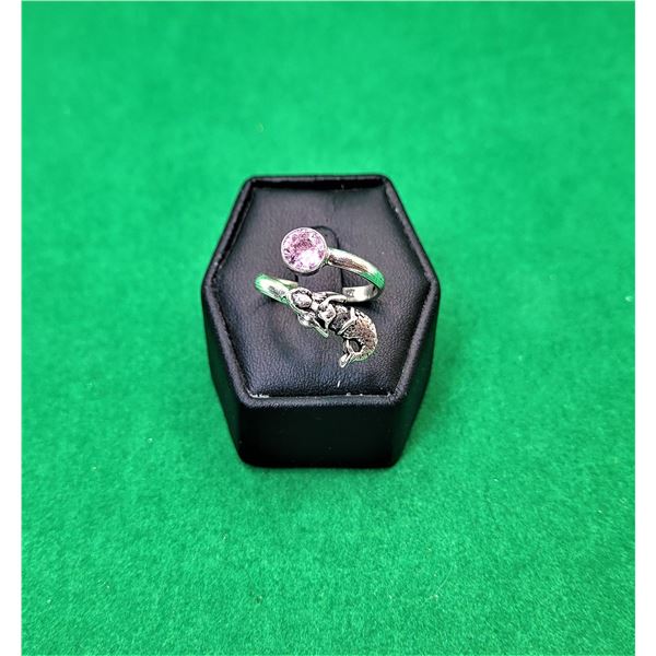 8)  LAB CREATED ROUND PINK TOPAZ AND