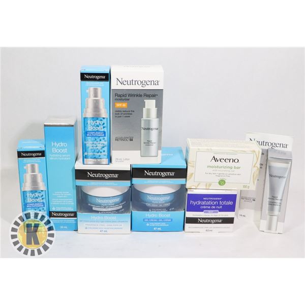 BAG OF ASSORTED NEUTROGENA SKIN CARE PRODUCT