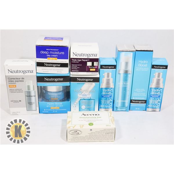 BAG OF ASSORTED NEUTROGENA SKIN CARE PRODUCT