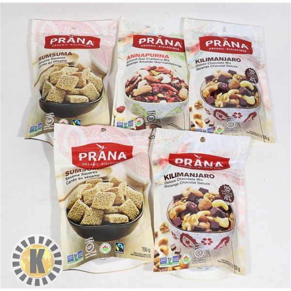 BAG OF ASSORTED PRANA ORGANIC SNACKS