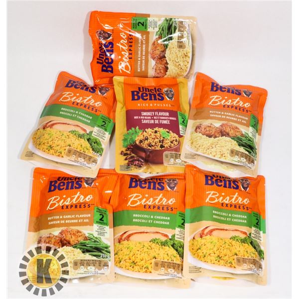 BAG OF ASSORTED UNCLE BEN PERFECT IN 2 MINS RICE