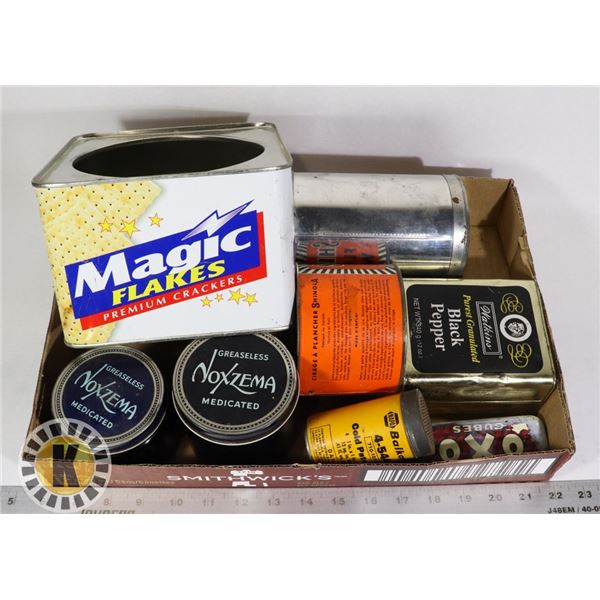 FLAT OF COLLECTIBLE TINS