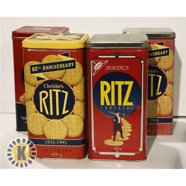 BOX OF COLLECTIBLE CANS/ TINS- RITZ
