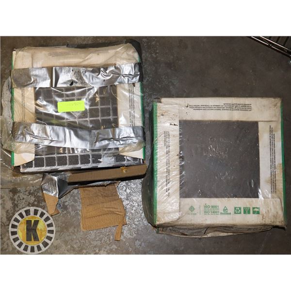 2 BOXES OF MOCHA CHARCOAL BLACK FLOOR TILE