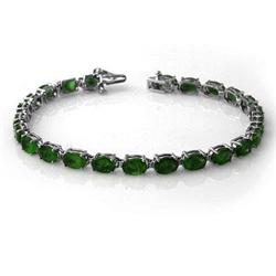 CERTIFIED 10.50ctw EMERALD TENNIS BRACELET WHITE GOLD