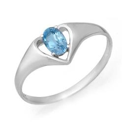 CERTIFIED .25 ctw BLUE TOPAZ LADIES RING WHITE GOLD