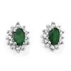 Image 1 : CERTIFIED .61ctw EMERALD & DIAMOND EARRINGS YELLOW GOLD