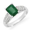 Image 1 : CERTIFIED 1.26ctw EMERALD & DIAMOND RING WHITE GOLD