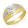 Image 1 : CERTIFIED QUALITY .12ctw DIAMOND MEN'S RING YELLOW GOLD