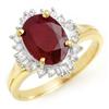 Image 1 : CERTIFIED 3.66ctw RUBY & DIAMOND RING 14KT YELLOW GOLD