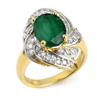 Image 1 : ACA CERTIFIED 3.29ctw EMERALD & DIAMOND RING 14KT GOLD