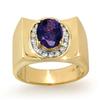 Image 1 : OVERSTOCK 2.83 ctw DIAMOND & TANZANITE MEN'S RING GOLD