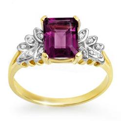 CERTIFIED 1.52 ctw AMETHYST & DIAMOND RING YELLOW GOLD