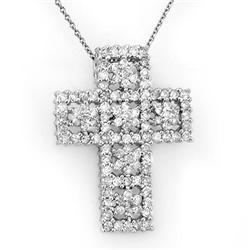 OVERSTOCK 1.75ctw DIAMOND CROSS NECKLACE 14K WHITE GOLD