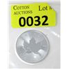 Image 1 : 1 Oz .9999 Fine Silver 2020 Canada Maple Leaf Coin