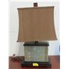 Image 1 : Stone Clad Table Lamp with Shade
