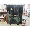 Image 1 : Vintage Double Sided 4 Panel Black Lacquer Screen