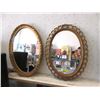Image 1 : 2 Oval Wall Mirrors - 19" x 25" tall