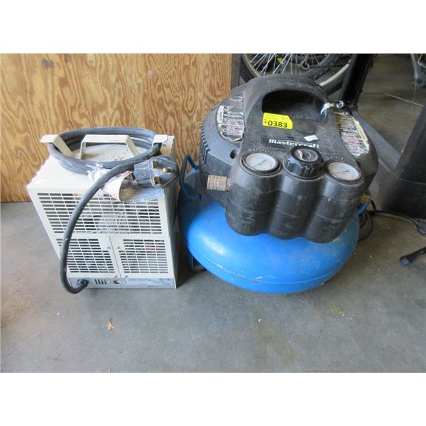 Shop Heater and Mastercraft Compressor